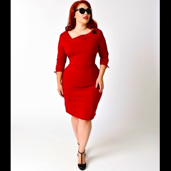 Unique Vintage Dresses & Skirts - 🆕❤️Unique Vintage- Red Carmen Wiggle Pinup Dress